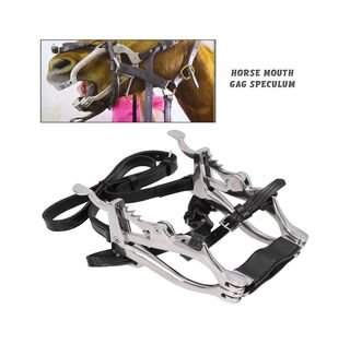 McPherson Equine Dental Speculum Horse Mouth Gag Stainless Steel Leather Straps