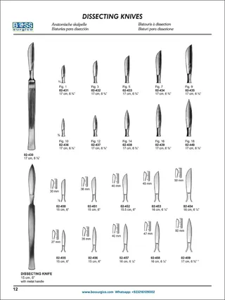 Dieffenbach & Collin Surgical Knives — Fig. 1–16 | Dissecting Knives