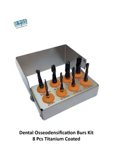 Dental Osseodensification Burs Kit 8 Pcs Titanium Coated