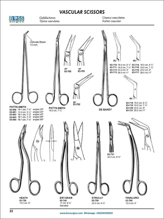 Potts-Smith & De Bakey Scissors – Angled Cardiovascular Surgery Instruments | 25°-90°