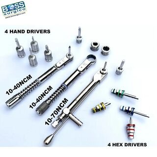 Universal Dental Implant Torque Wrench & Hex Driver Kits